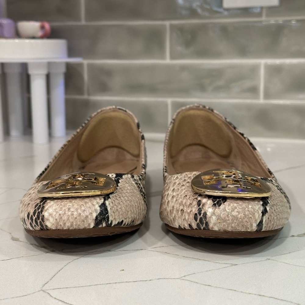 Tory Burch Reva Ballet Flats. Women’s size 7 M. Color Python Print - Picture 7 of 13